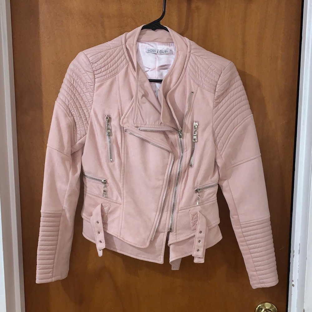 Ivory & Chain Bessy Biker Suede Pink Jacket - No longer sold AUSTRALIAN BRAND